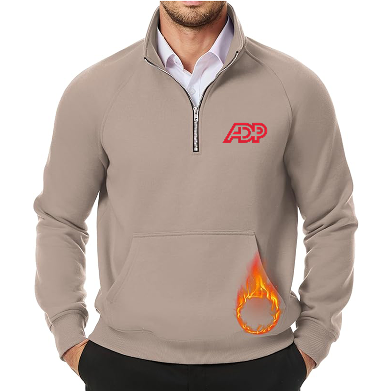 Men's  ADP JMIERR Quarter Zip Pullover Heavy Sweatshirts Warm Fleece Sweatshirt Polo Shirt with Pockets